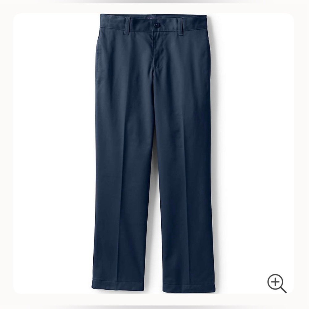 Lands’ End Boys Iron Knee Blend Front Chino Pants NWT